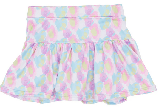 Azarhia Cotton Candy Leopard Gathered Skort