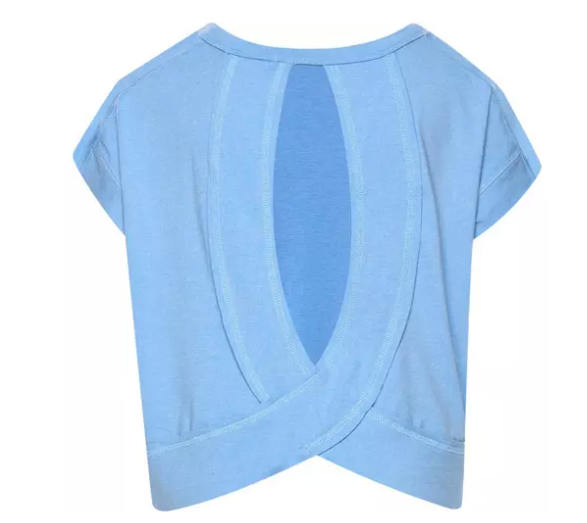Fornia Creations Split Back Top -Spring Blue
