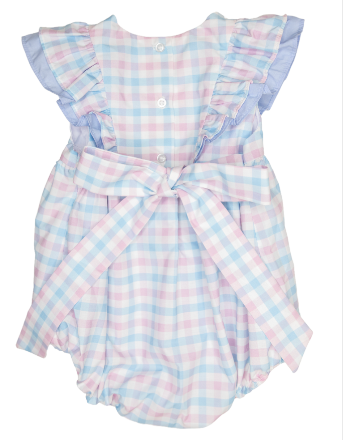 Charming Little One Lt Blue & Pink Plaid Blair Bubble