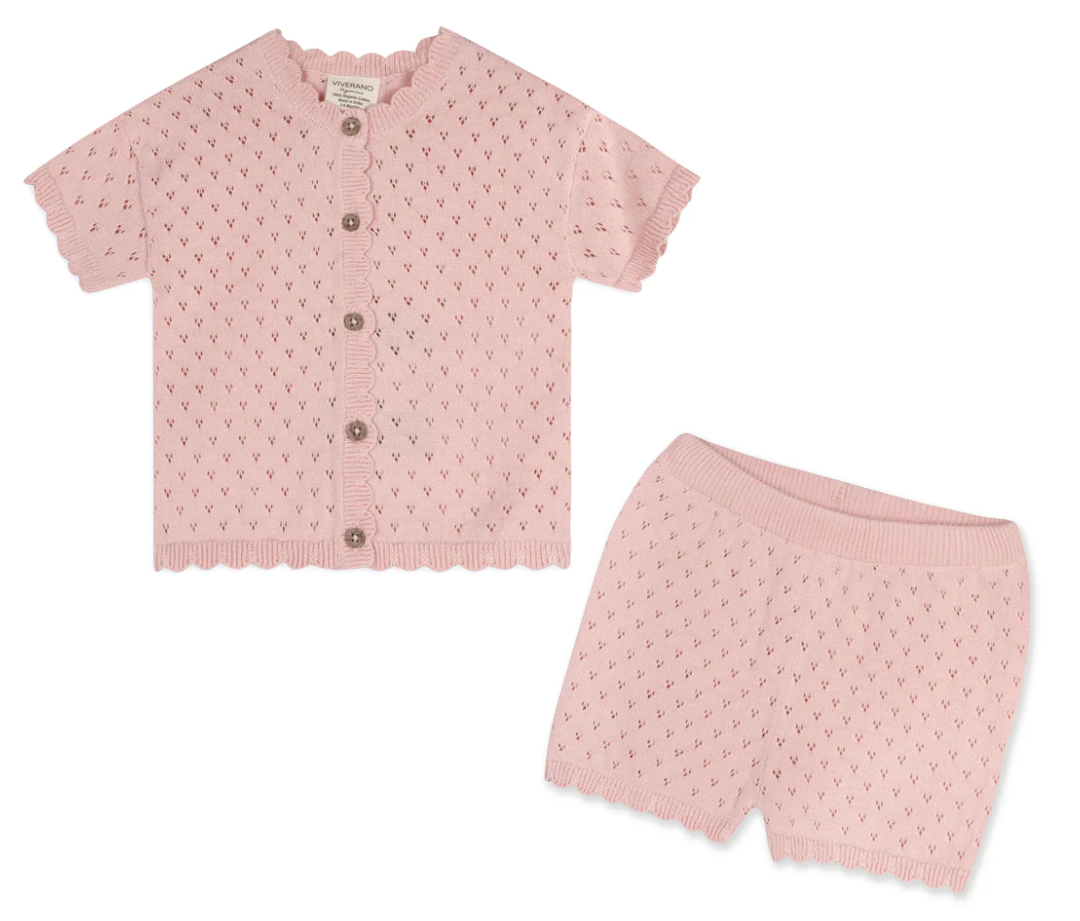 Viverano Emily Pointelle Baby Short Set