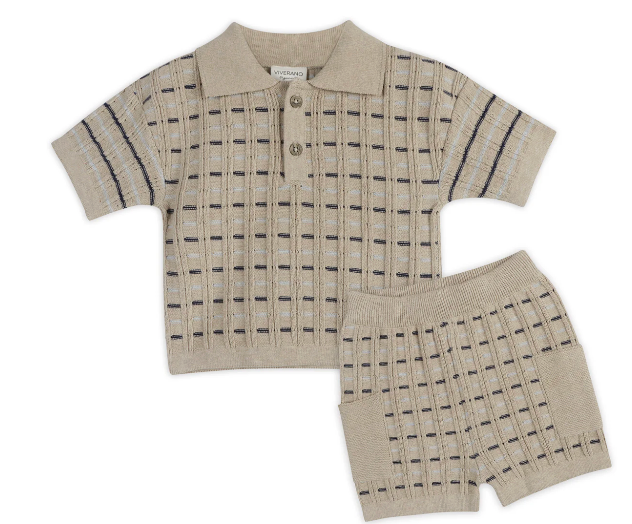 Viverano Henry Textured Baby Polo Short Set