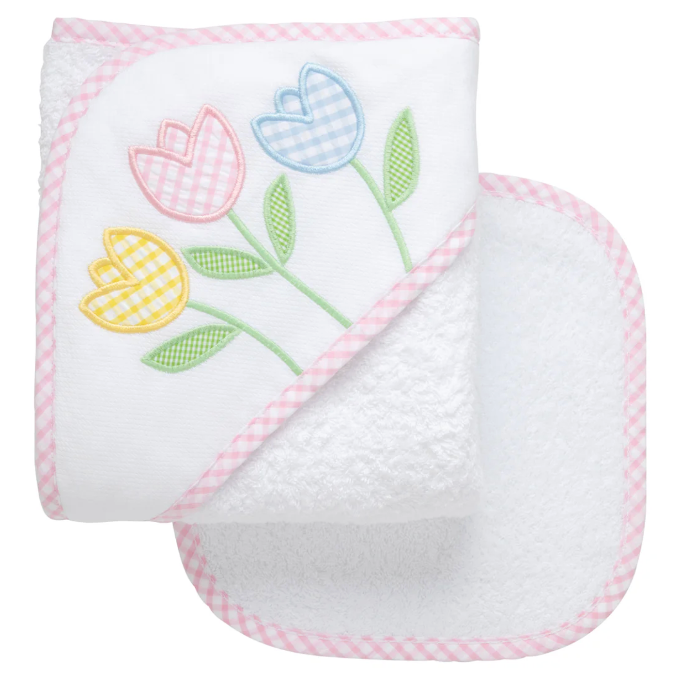 Flower Power Tulip Hooded Towel & Washcloth Set
