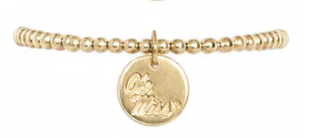 enewton egirl collegiate cl gld 3mm bracelet-ole miss
