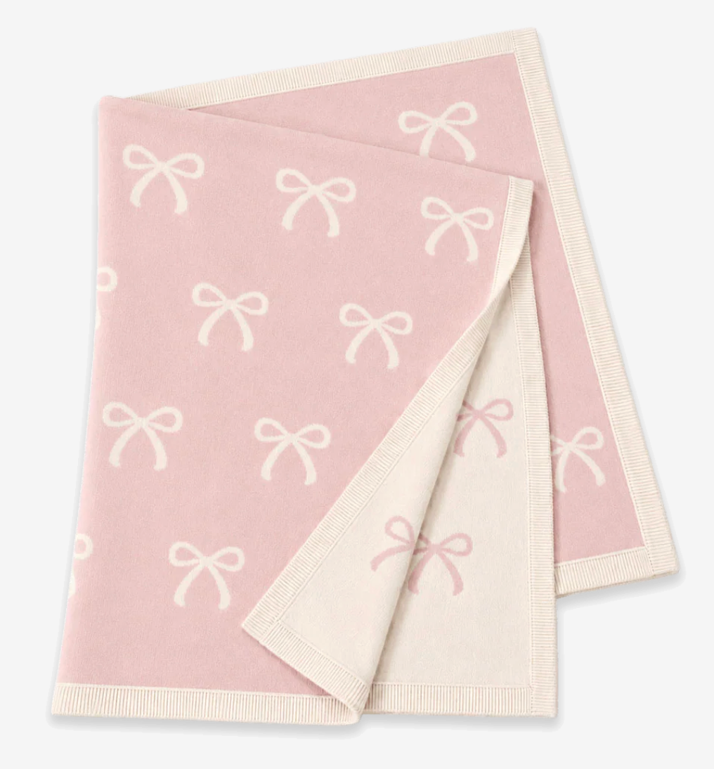 Viverano Sweet Bow Reversible Knit Blanket
