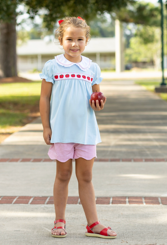 Trotter Street Kids Apple Ribbon Short Set