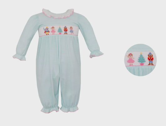 Petit Bebe Nutcracker Aqua Blue Romper