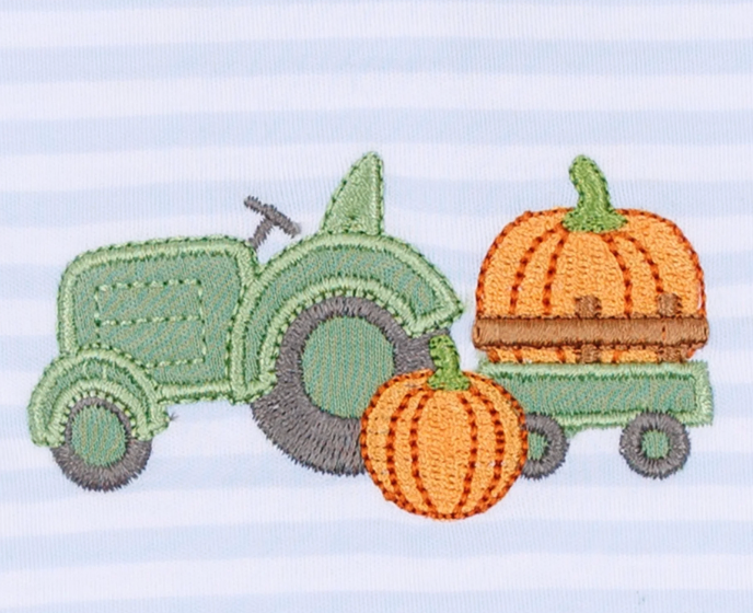 Magnolia Baby Pumpkin Tractor Applique Bubble