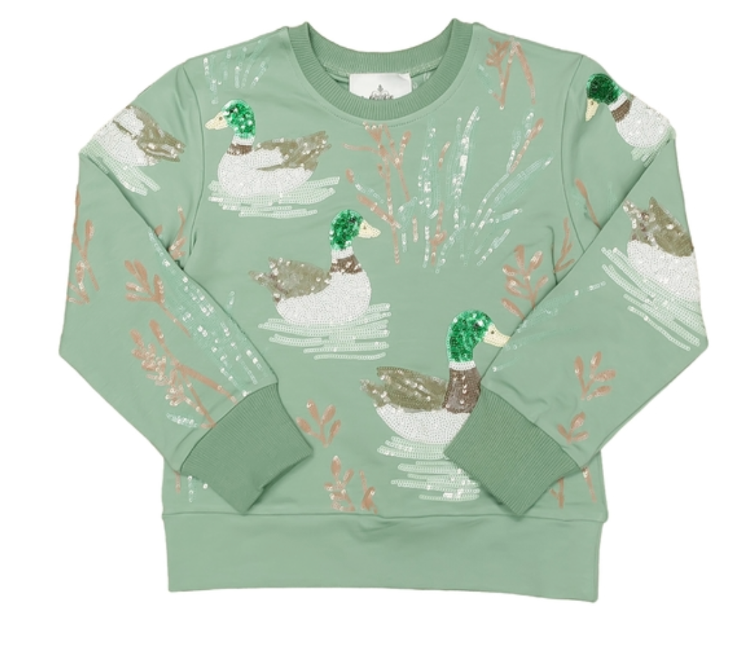 Belle Cher Sequin Marsh Mallard Sweatsuit