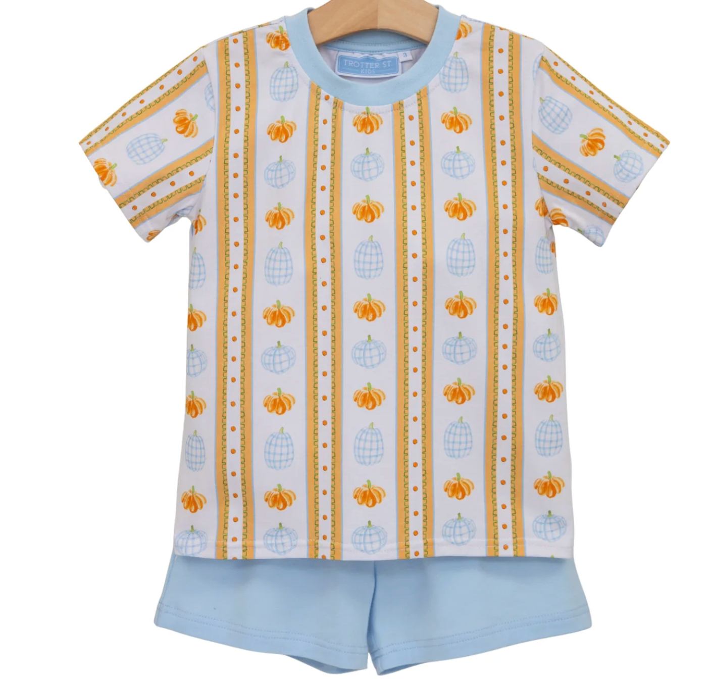 Trotter Street Kids Pumpkin Patch Short Set
