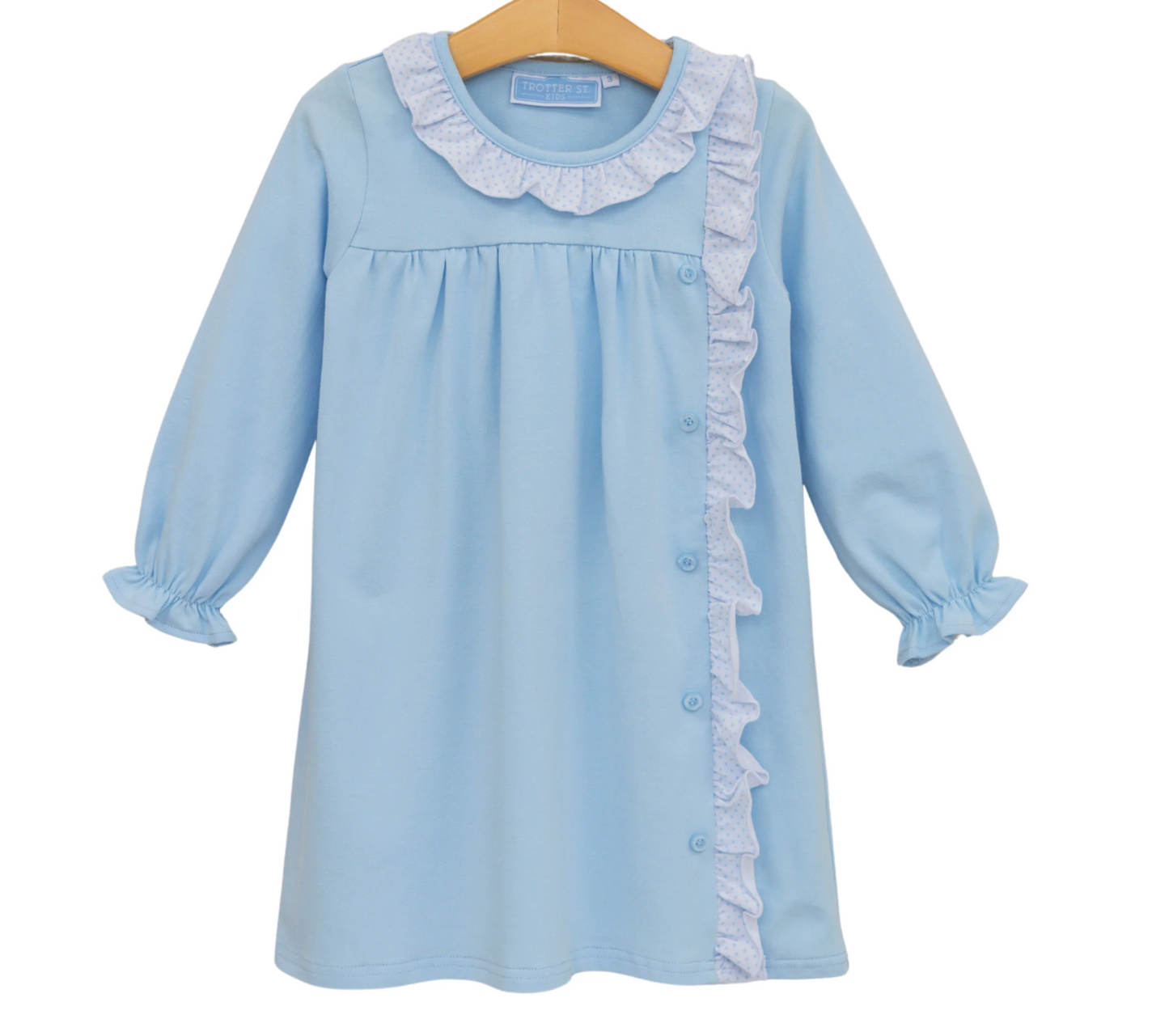 Trotter Street Kids Lucille Dress - Lt Blue Bitty Dot