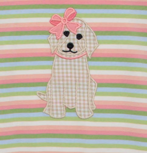 Trotter Street Kids Puppy Ruffle Romper - Girls