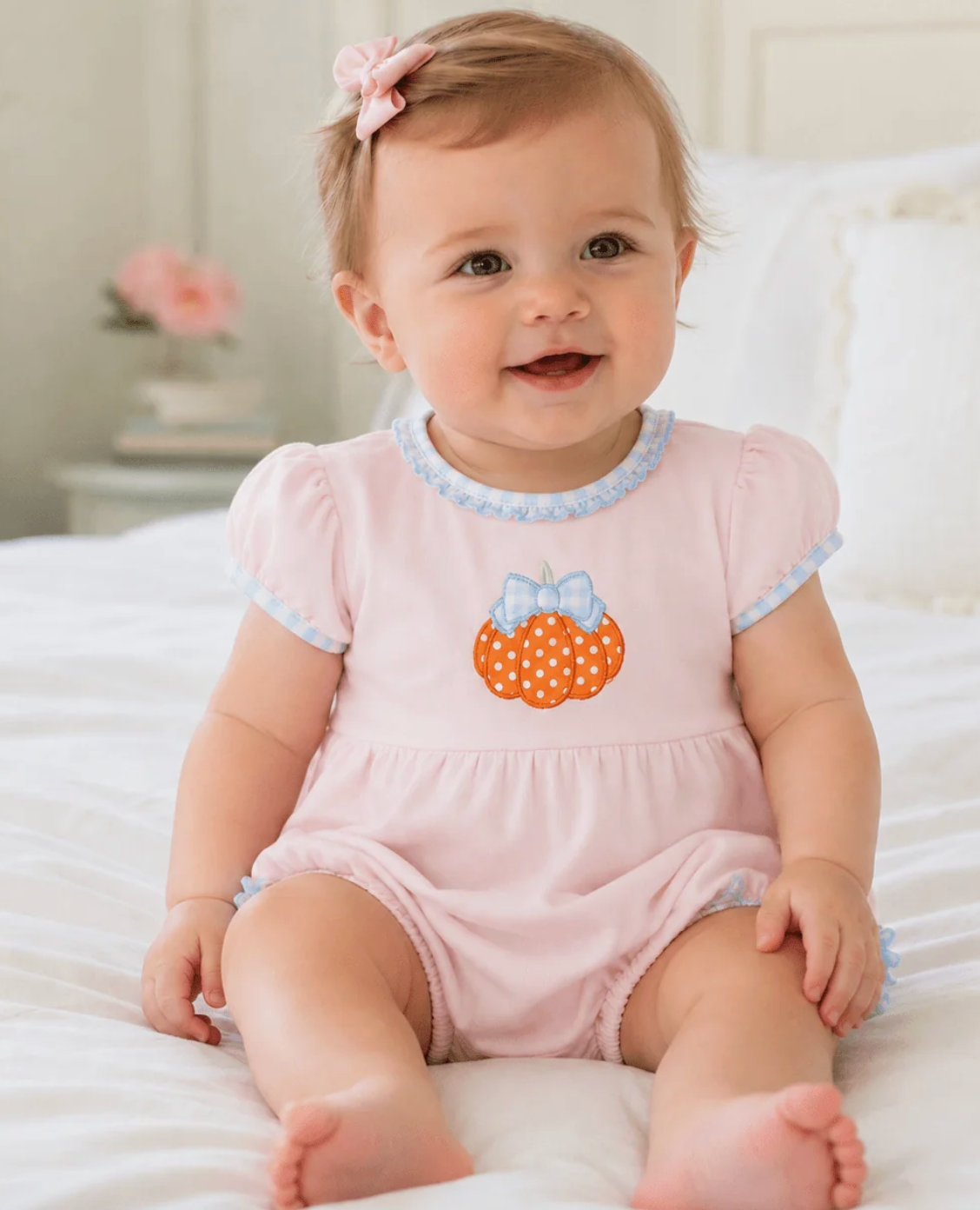 Magnolia Baby Bowtique Pumpkin Applique Bubble