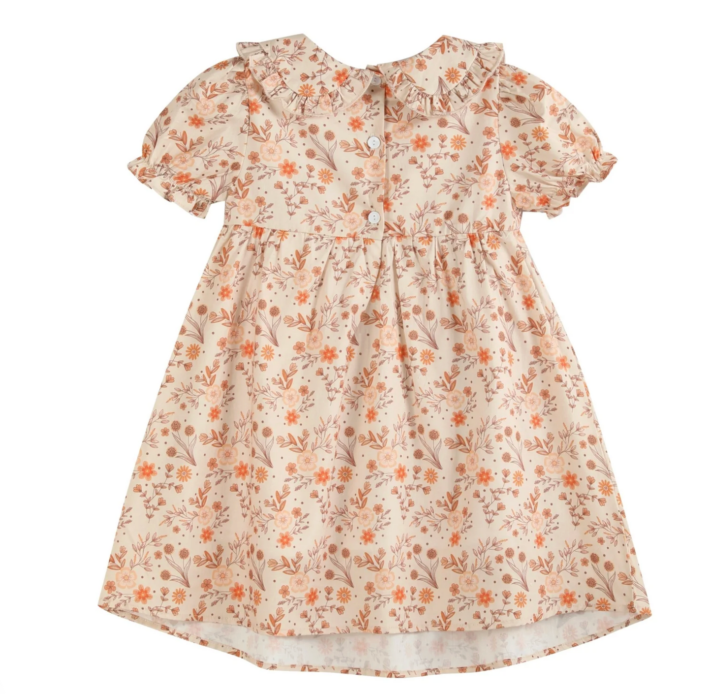 Lil Cactus Brown Floral Collared Dress
