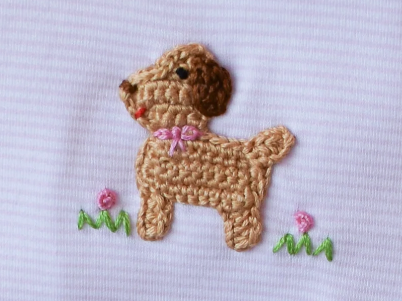 Petit Bebe Pink Knit Stripe Bloomer Set S/S