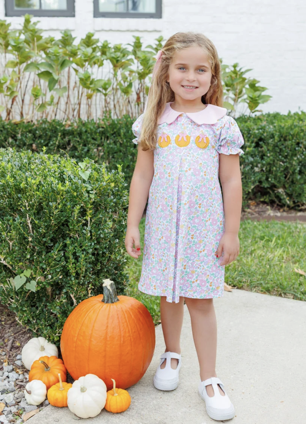 Trotter Street Kids Pumpkin Floral Dress