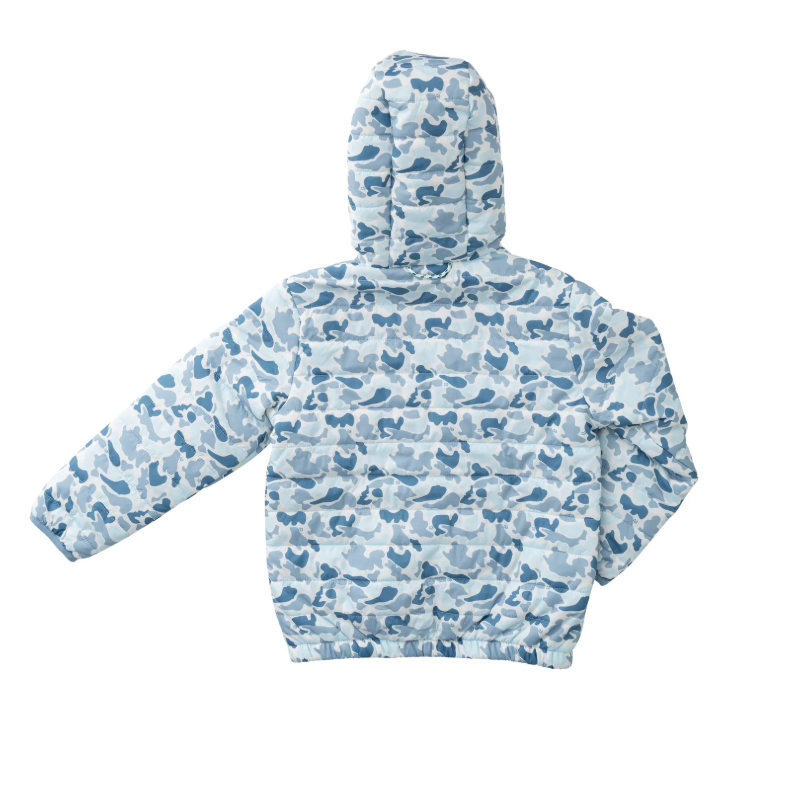 Prodoh Boys Hooded Puffer Jacket - Blue Break Point Camo