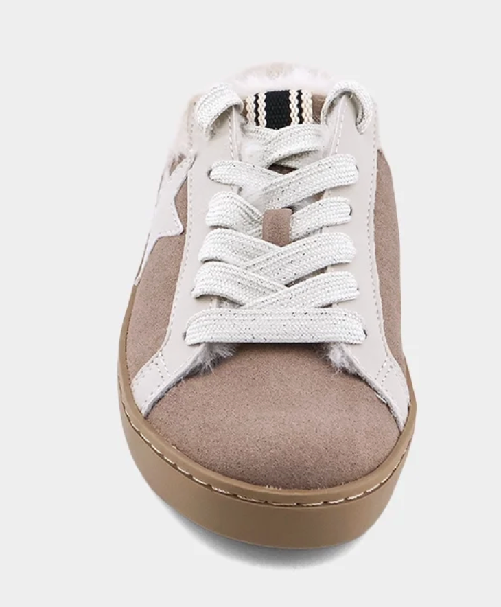 ShuShop Pinah Mini Sneaker Mule - Taupe Suede