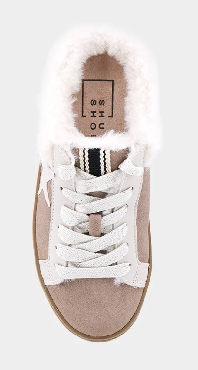 ShuShop Pinah Mini Sneaker Mule - Taupe Suede