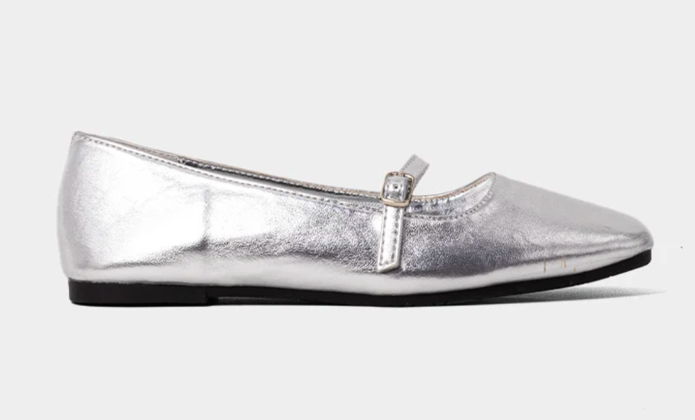 ShuShop Adele  Mini Silver Flats