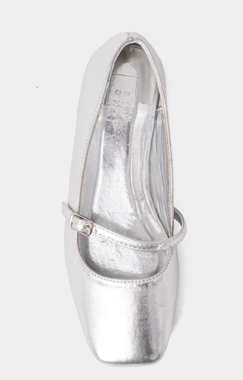 ShuShop Adele  Mini Silver Flats