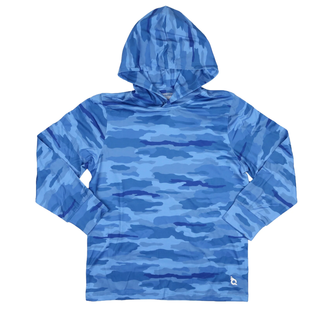 Blue Quail Classic Camo Blue Lightweight Performance Hoodie