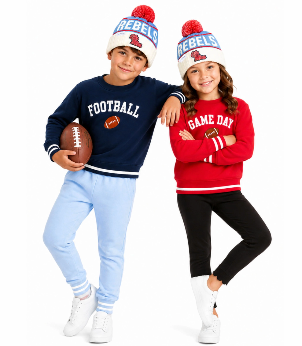 Bits & Bows Ole Miss Rebels Bobble Hat