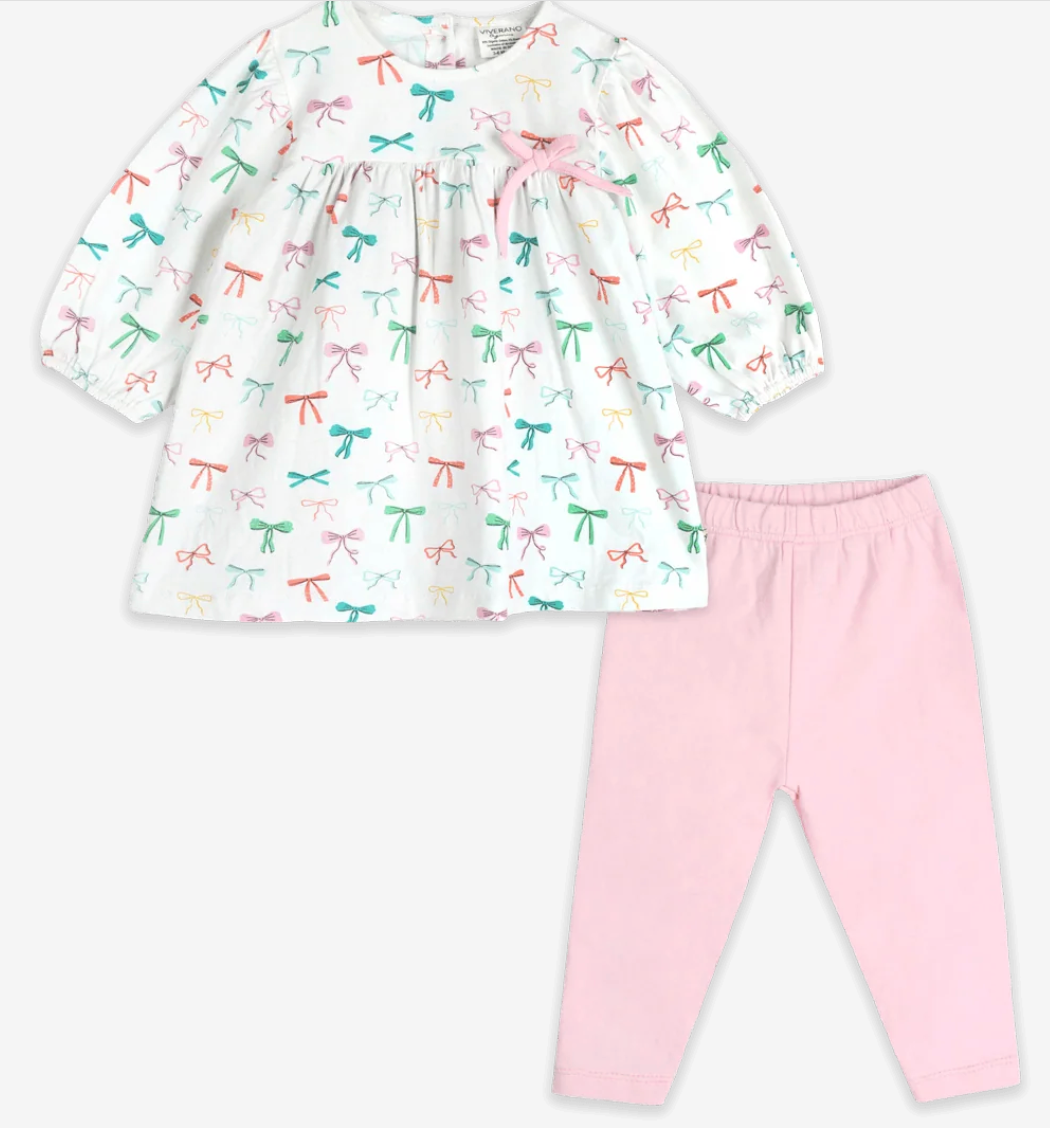 Viverano Bows Baby Dress & Leggings