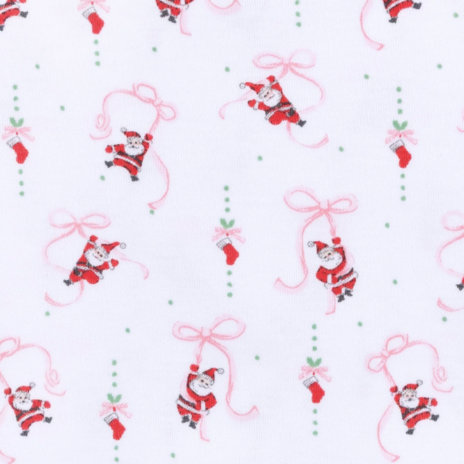 Magnolia Baby Jolly Ribbons Print Ruffle Zip Footie
