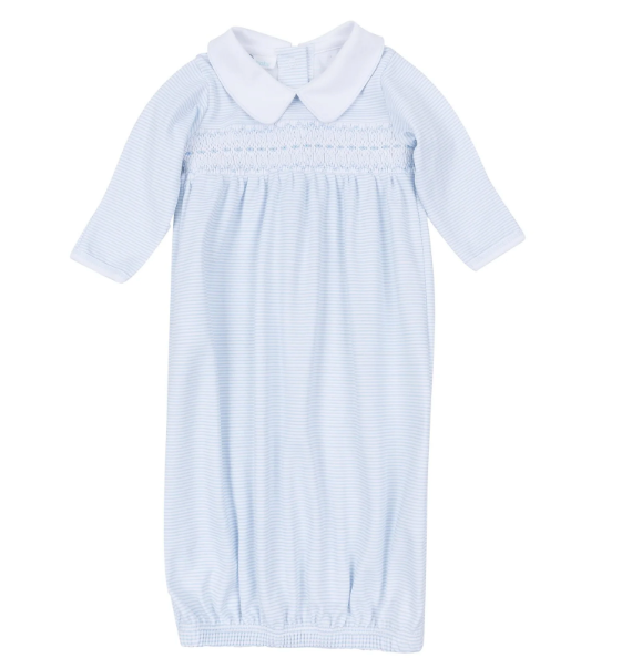 Magnolia Baby Benjamin Smocked Gown - Lt Blue