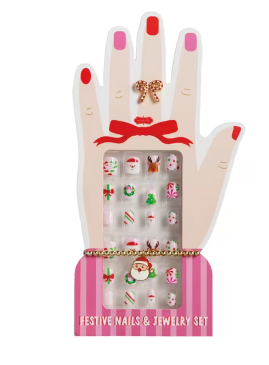 Mud Pie Christmas Nails and Jewerly Set