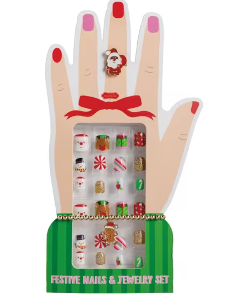 Mud Pie Christmas Nails and Jewerly Set