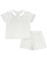 Lullaby Set Sibley Short Set Cornflower Check