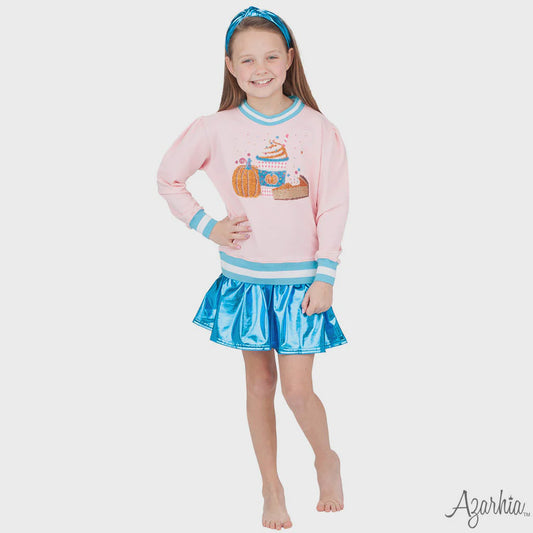 Azarhia Pumpkin Latte Sequin Sweatshirt