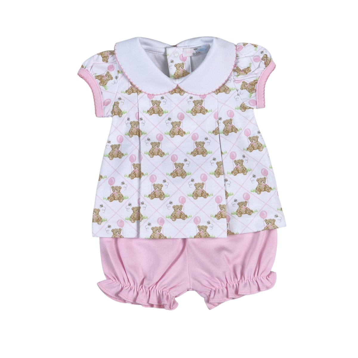 Baby Loren Teddy Bear Diaper Cover Set - Pink