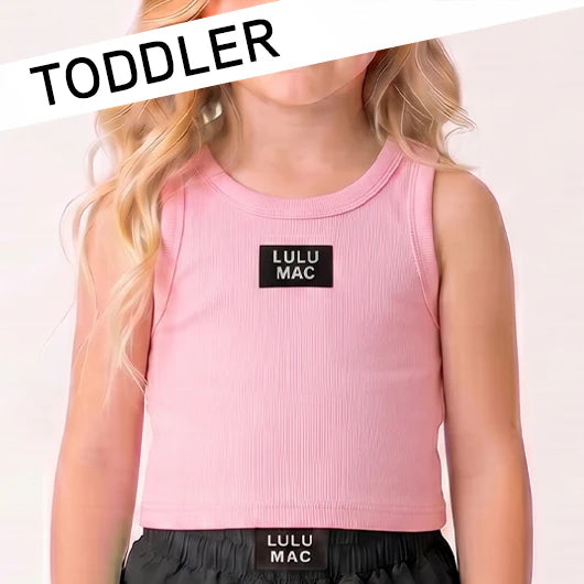 LULU MAC Light Pink Solid Youth Tank