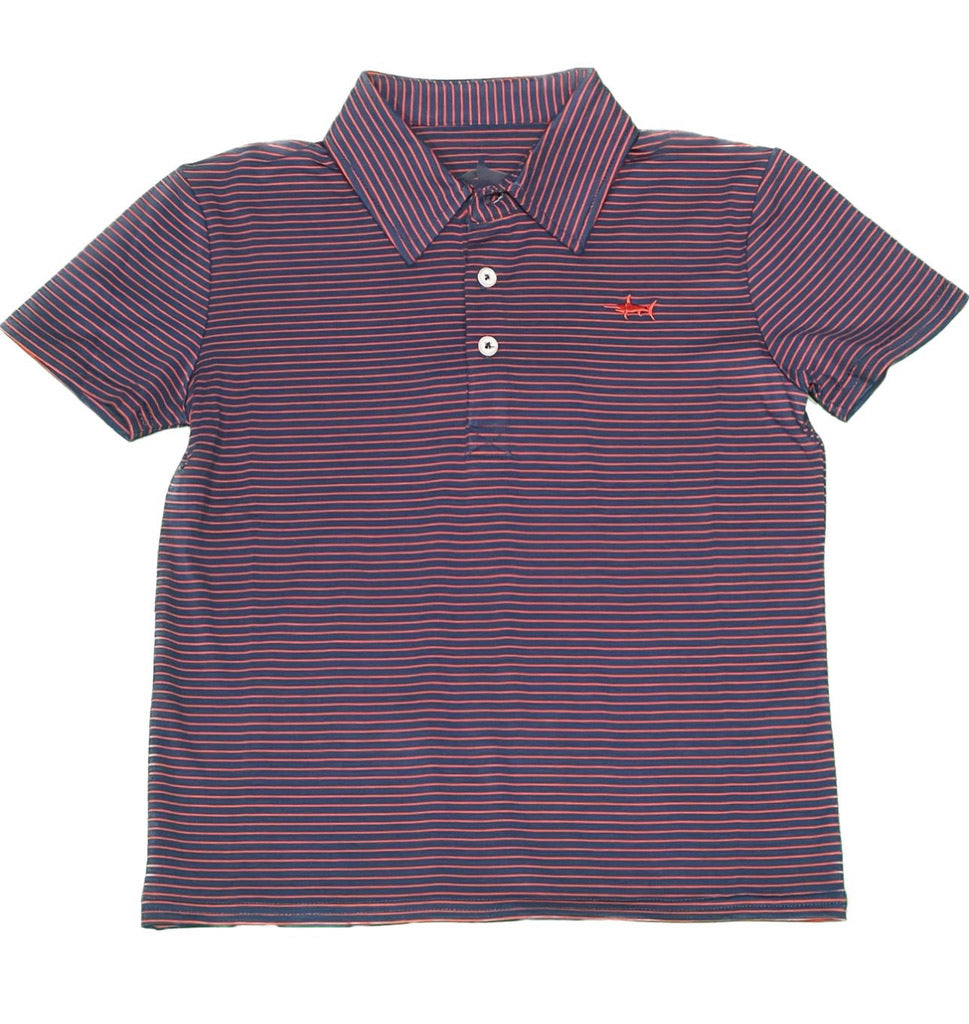 SWB Bank Performance Polo Navy/Red Stripe