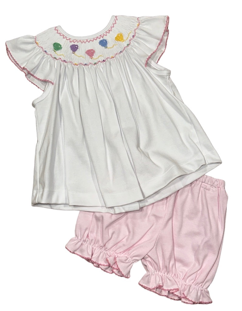 Girl Birthday Smocked Diaper Set