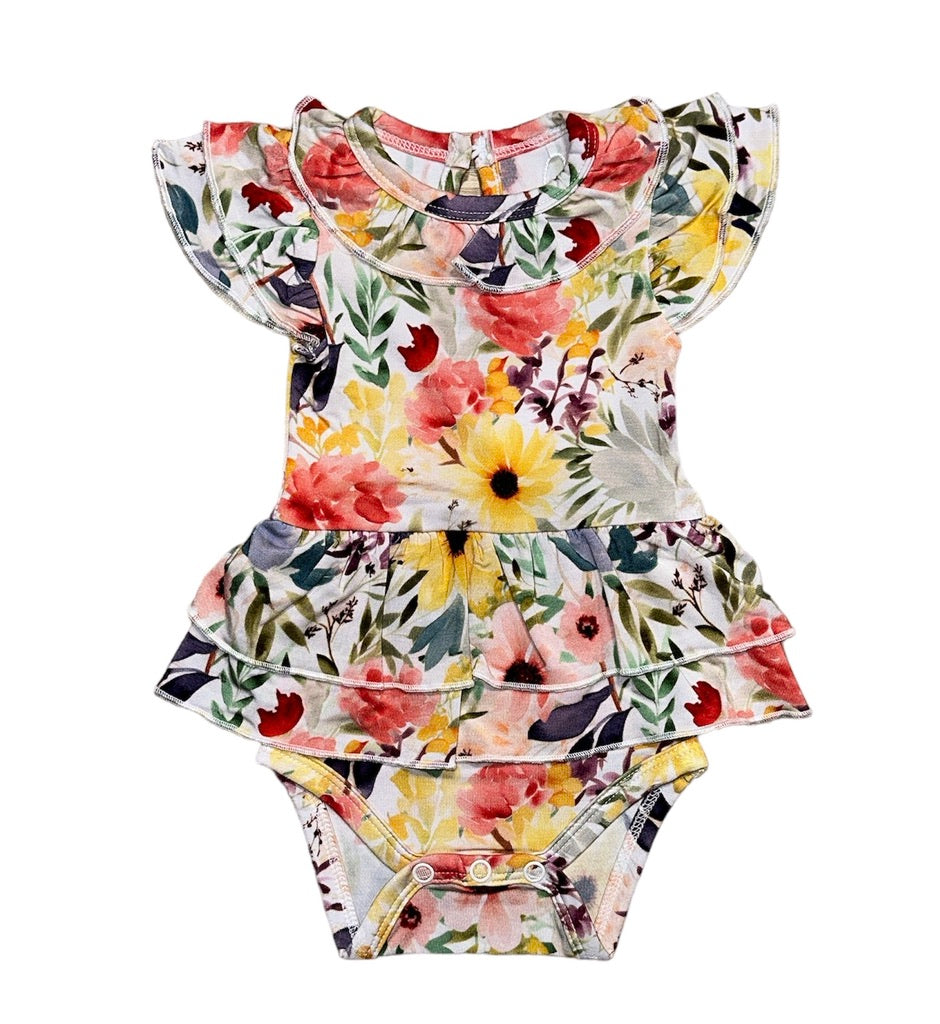 Sunflower Garden Party Flutter Onesie