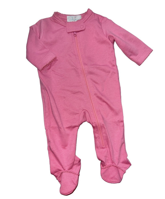 Pima Hot Pink Zipper Footie