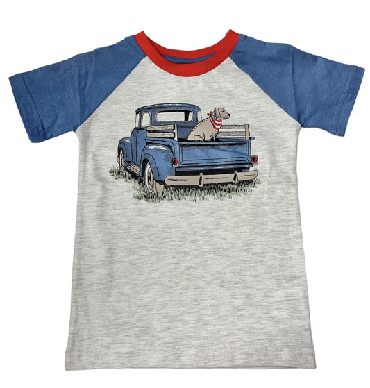 Raglan Pickup Truck Tee w/Dog
