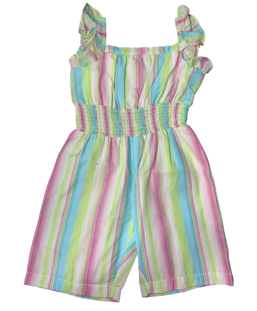 Pastel Striped Smocked Waist Romper