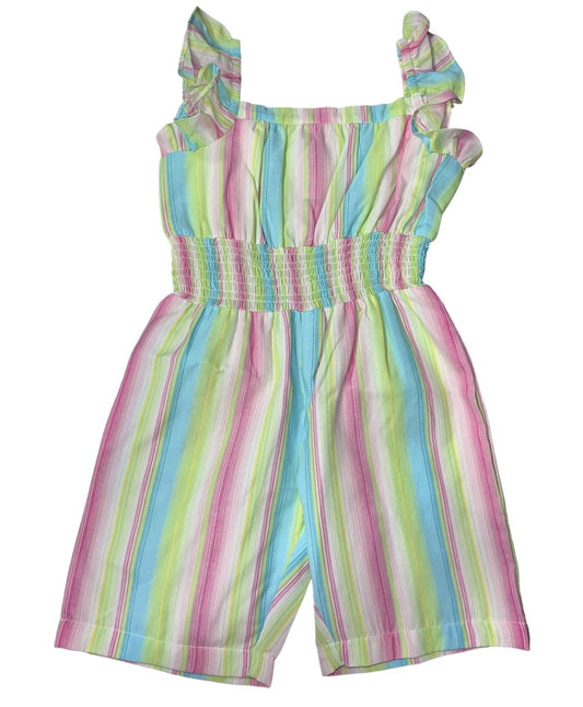 Pastel Striped Smocked Waist Romper