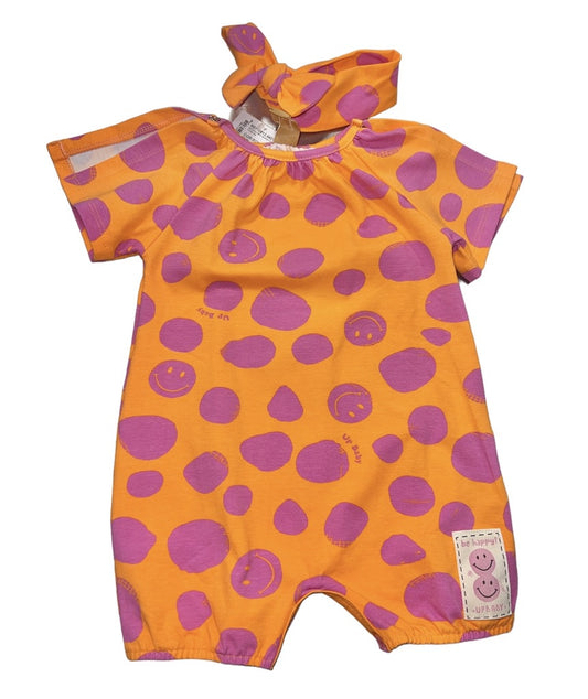 Polka Dot Smiley One Pc w/Headband