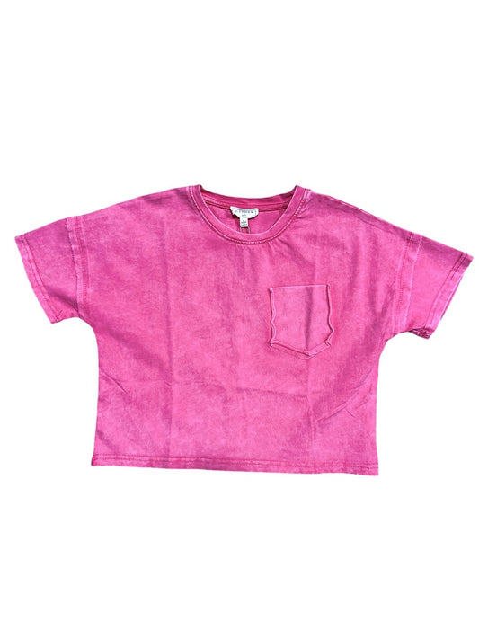 Pink Faux Pocket Tee