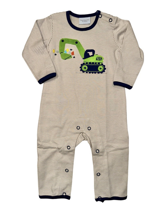 Squiggles Jolly Green Scoop Coverall Beige/Navy