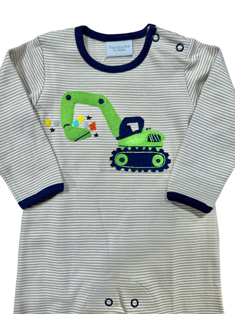 Squiggles Jolly Green Scoop Coverall Beige/Navy