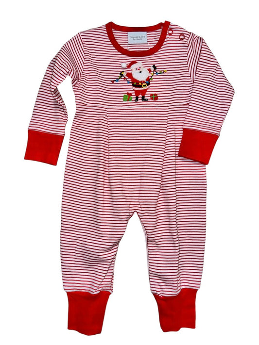 Squiggles Twinkling Santa Coverall Red Stripe