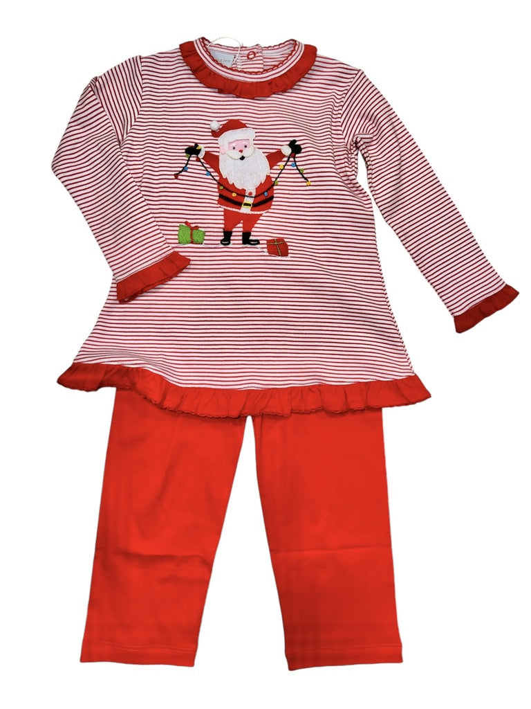 Squiggles Twinkling Santa Ruffle Set Red Stripe