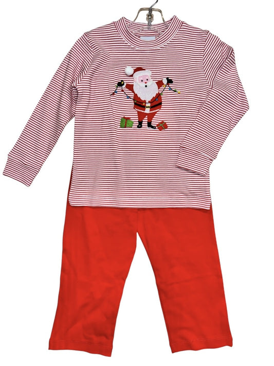 Squiggles Twinkling Santa Pant Set Red Stripe