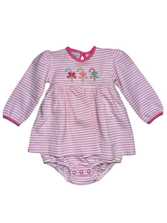 Squiggles Pastel Candy Canes Onesie Dress